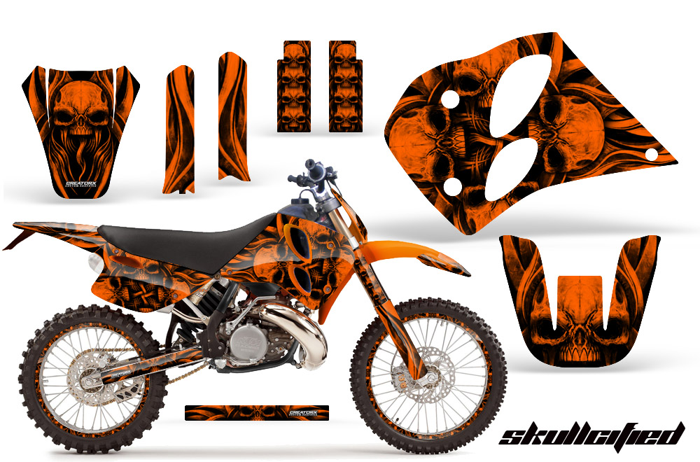 KTM C6 Graphics Kit Skullcified Orange NP Rims